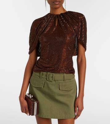 Embellished mesh top | Self-Portrait