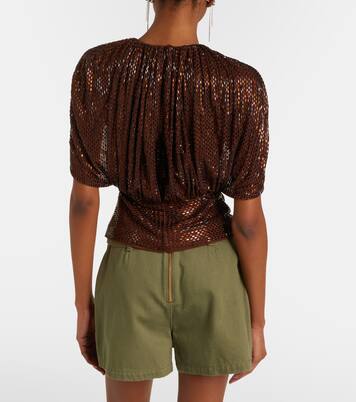 Embellished mesh top | Self-Portrait