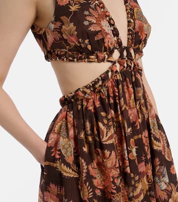Aster cutout floral cotton midi dress | Zimmermann