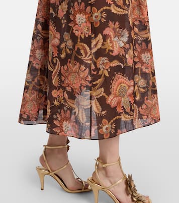 Aster cutout floral cotton midi dress | Zimmermann