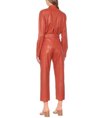 Gerade High-Rise-Hose aus Leder | Zeynep Arçay