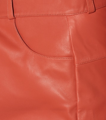 Gerade High-Rise-Hose aus Leder | Zeynep Arçay