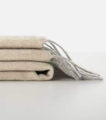 Logo jacquard cashmere blanket | Prada