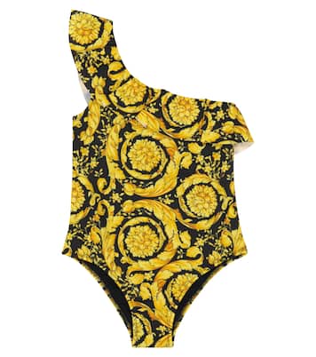 Ruffle-trimmed one-shoulder swimsuit | Versace Kids