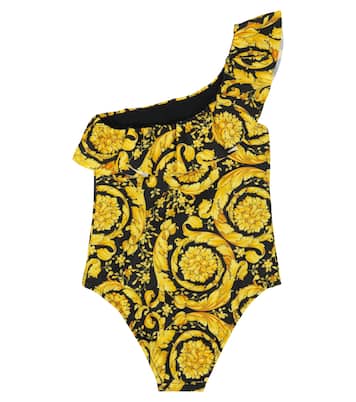 Ruffle-trimmed one-shoulder swimsuit | Versace Kids