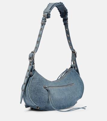 Borsa a spalla Le Cagole Small in denim | Balenciaga