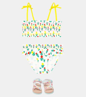 Floral ruffle-trimmed bikini | Stella McCartney Kids