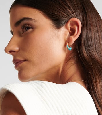 Ohrringe aus 14kt Gelbgold (585/1000) mit Diamanten und Türkis | Sydney Evan