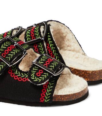 Embroidered canvas slides | Stella McCartney Kids