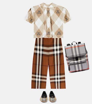Burberry Check cotton wide-leg pants | Burberry Kids