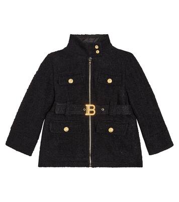 Logo belted coat  | Balmain Kids
