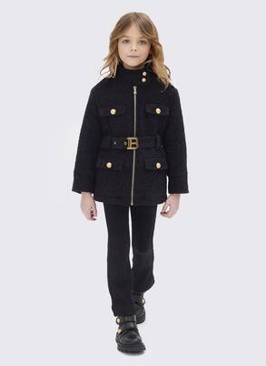 Logo belted coat  | Balmain Kids