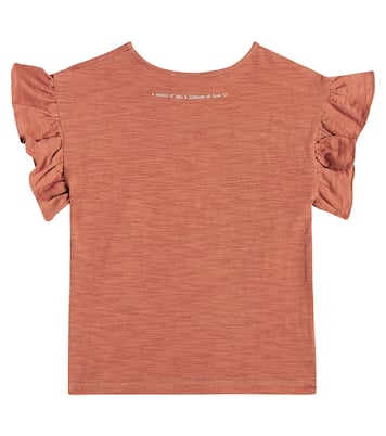 Frill-trimmed cotton jersey top | C'era Una Volta