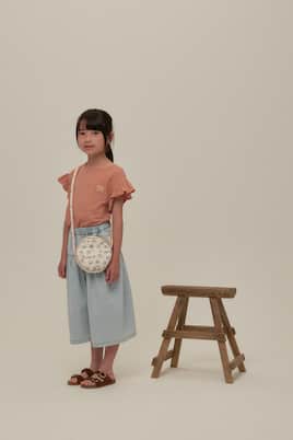 Frill-trimmed cotton jersey top | C'era Una Volta