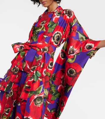 Robe en soie à fleurs | Dolce&Gabbana