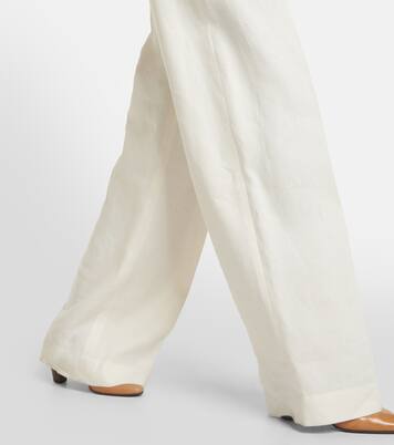 Pantalones anchos Antone de lino de tiro alto | The Row