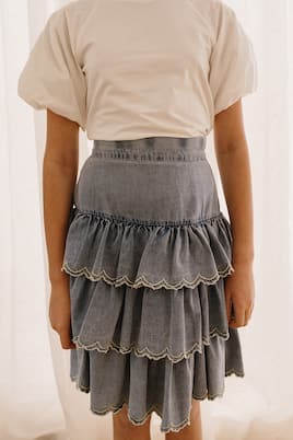 Gonna in cotone con ricamo | Petite Amalie  