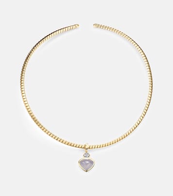 Trisolina 18kt gold necklace with chalcedony and diamonds | Marina B