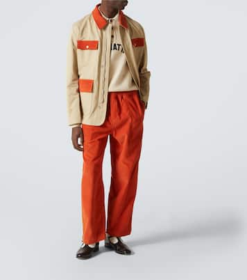Cotton corduroy straight pants | Bode