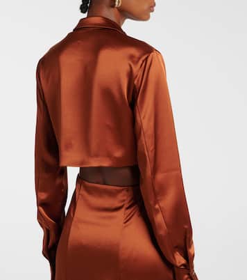 Hock gathered satin midi dress | Galvan