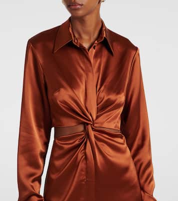 Hock gathered satin midi dress | Galvan