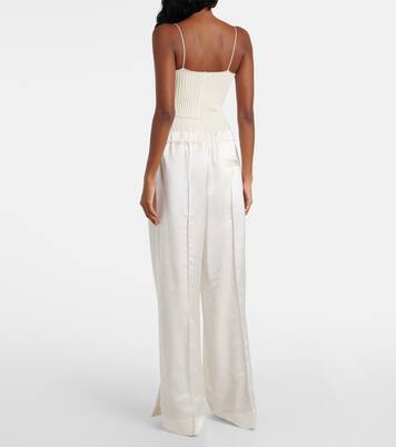 Weite High-Rise-Hose aus Satin | Jil Sander