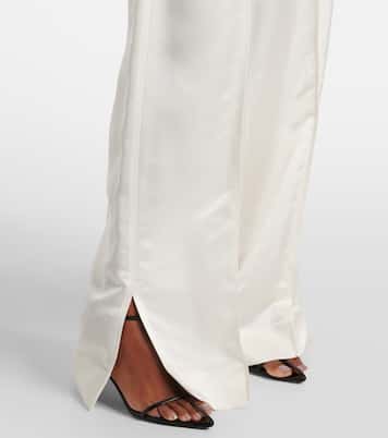 Weite High-Rise-Hose aus Satin | Jil Sander