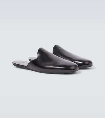 Brushed leather mules in black - Prada | Mytheresa