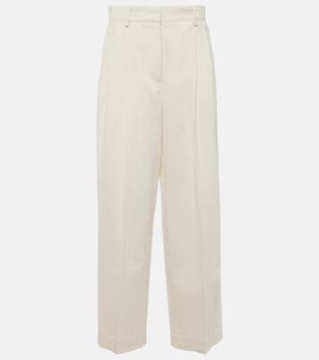 Weite High-Rise-Hose aus Seide und Baumwolle | Toteme