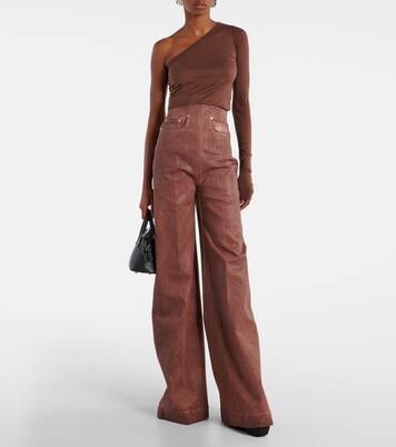 High-Rise Wide-Leg Jeans Dirt Cooper | Rick Owens