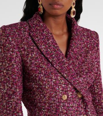 Sequined cropped tweed blazer | Alessandra Rich