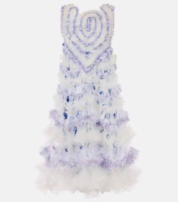 Robe midi en tulle à ornements | Susan Fang