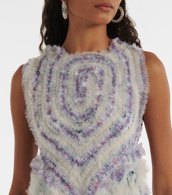 Robe midi en tulle à ornements | Susan Fang