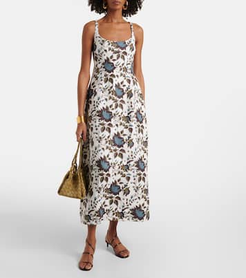 Printed linen maxi dress | Faithfull