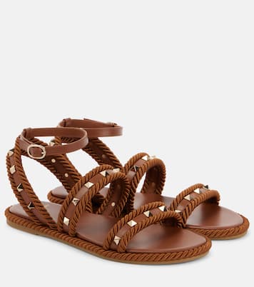 Sandalen Rockstud Torchon mit Leder | Valentino Garavani