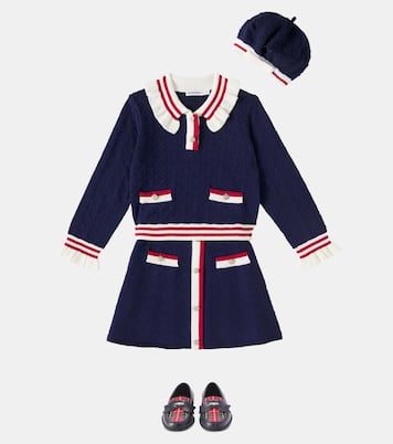 Knitted cotton-blend beret | Self-Portrait Kids