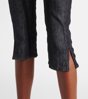 Caprihose aus Denim mit Mesh | Mugler