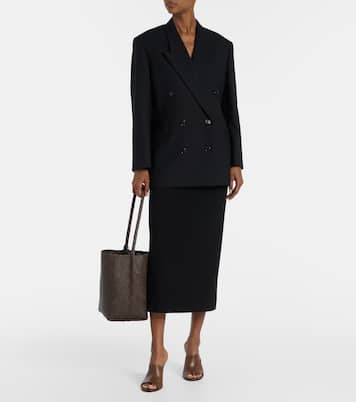 Bolso al hombro N/S Park Medium de piel trenzada | The Row