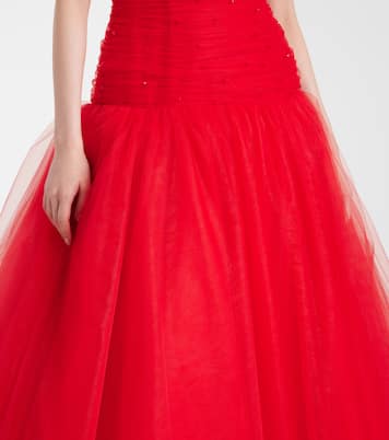 Verzierte Robe aus Tüll | Carolina Herrera