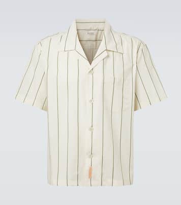 Celery striped cotton bowling shirt | Bode