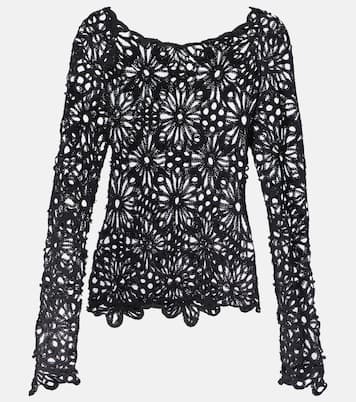 Off-Shoulder-Top aus Häkelstrick | Norma Kamali