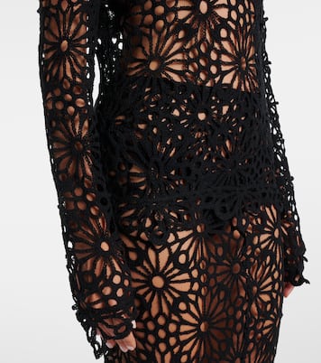 Off-Shoulder-Top aus Häkelstrick | Norma Kamali