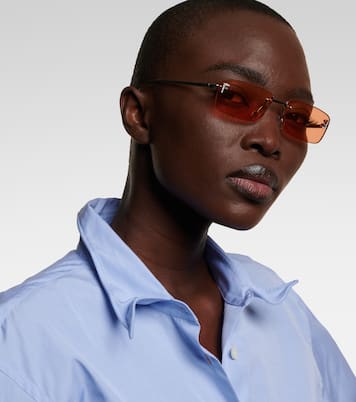 Fendi First Crystal rectangular sunglasses | Fendi