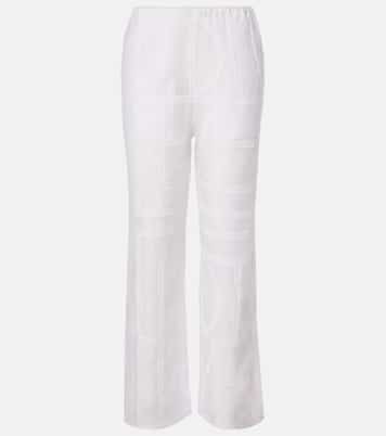 Pantaloni a gamba larga in voile di cotone e seta | Toteme