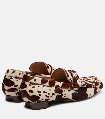Printed calf hair penny loafers | Farm Rio