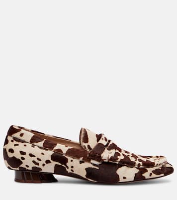 Printed calf hair penny loafers | Farm Rio