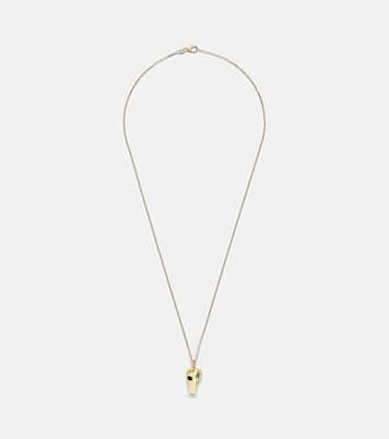 18kt gold pendant necklace with emeralds  | Anita Ko