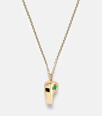 18kt gold pendant necklace with emeralds  | Anita Ko