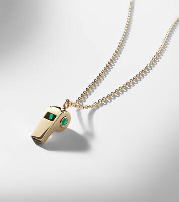 18kt gold pendant necklace with emeralds  | Anita Ko