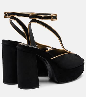 Asymmetrical velvet platform sandals | Etro